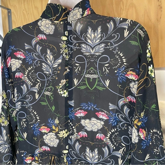 Lucca keyhole front floral blouse boho women’s small - Picture 3 of 8